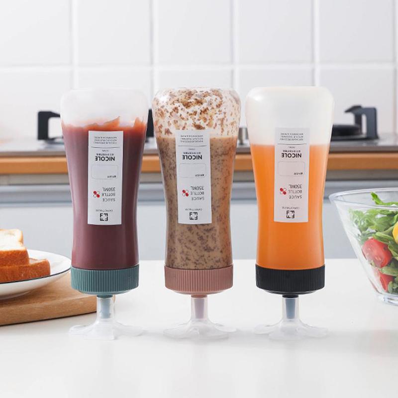 Squeeze Bottles Salad Dressing Container 350Ml For Sauce Ketchup Salad Bbq Sauce Syrup Honey Dispenser Kitchen Supplies