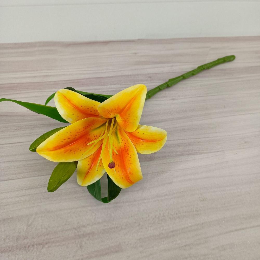with 1pc Flowers and 2pcs Bud Artificial Lily Flower 36*15cm Fake Flowers  Home Decoration