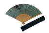 Fan with Fan In a Presentation Made In Japan Men's Kyoto-style Case, Box, (Firefly/Green)