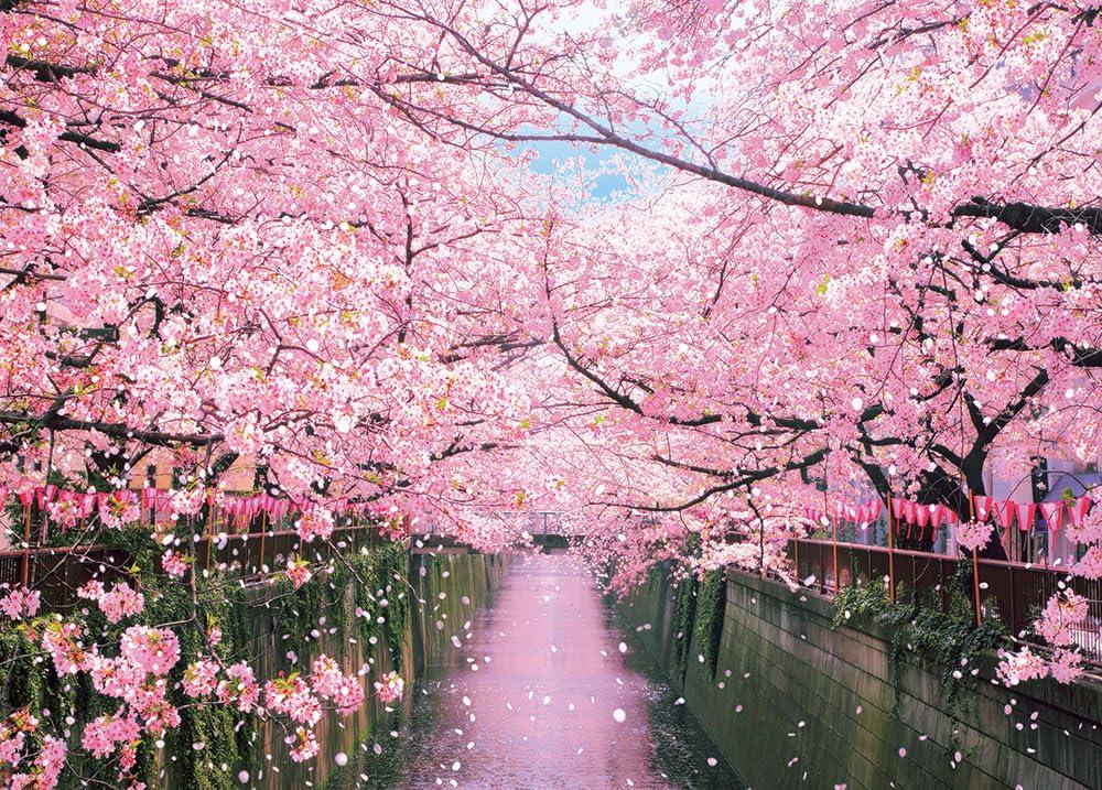 

in Beverly 600 Piece Jigsaw Puzzle Meguro River Cherry Blossom Trees x [Made Japan] (38 53cm) 600-017