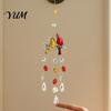 Sparkling Window Pendant Cardinals Faux Crystals Suncatcher, Hanging Sun Catcher for Windows, Bird Wind Crystal Suncatcher Windows Chimes with Chain,
