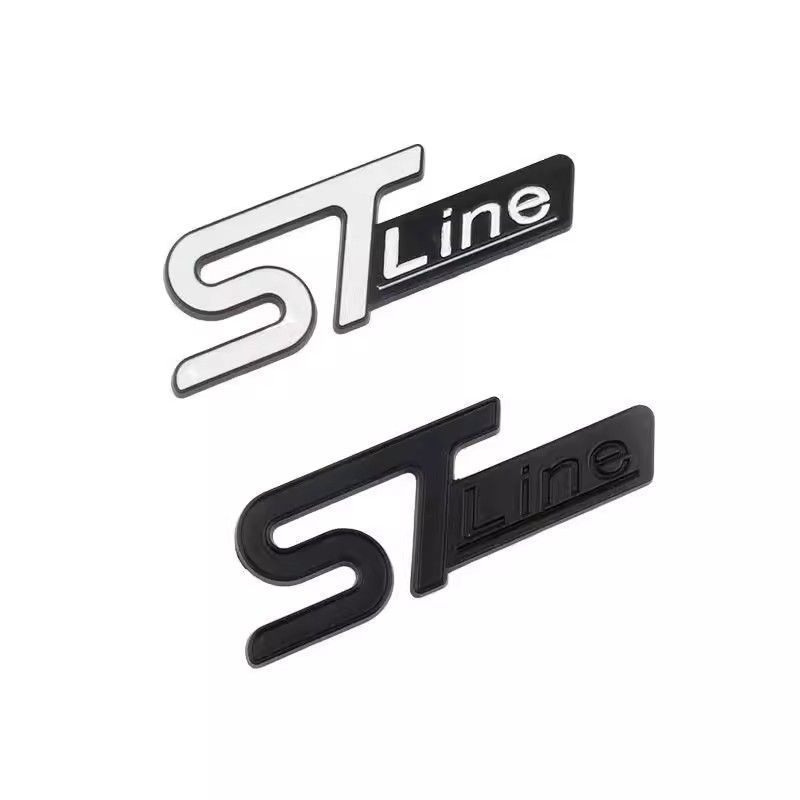 KFLV8 2pcs 3D ST-Line Metal Automotive Stickers for the Middle Grill Rear and Fender, Applicable To Ford Car Serials