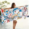 Doraemon Collage Beach Towel, Cute Multi Expression Cartoon Quick Dry Microfiber Swim Towel for Kids Adults Travel