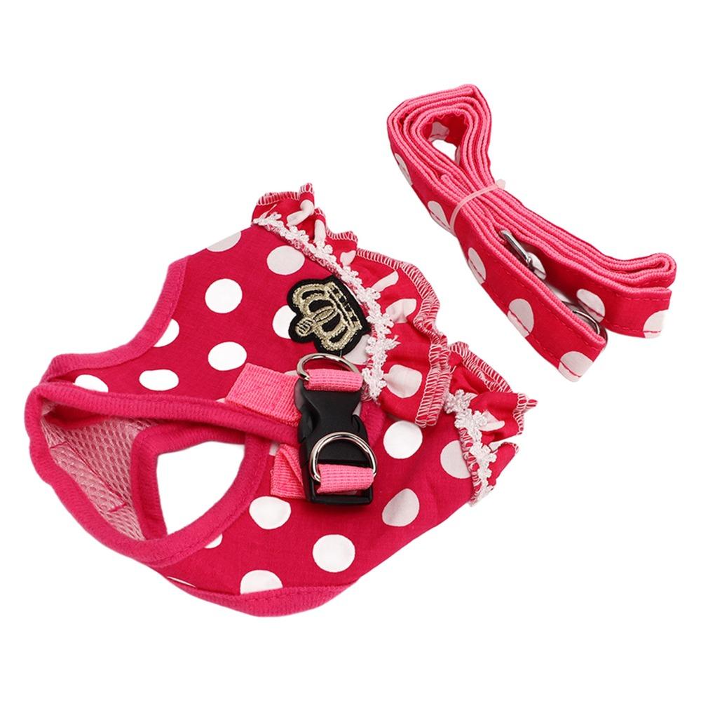 Soft Webbing Small Dog Vest Harness Pink Tone Pet Walking Harness Pet Daily Outing