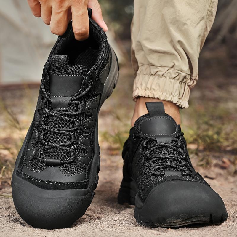 Non Slip Outdoor Male Sneakers New Suede Treking Footwear for Men Casual Hiking Shoes Travel Climbing Camping Trainers Leather