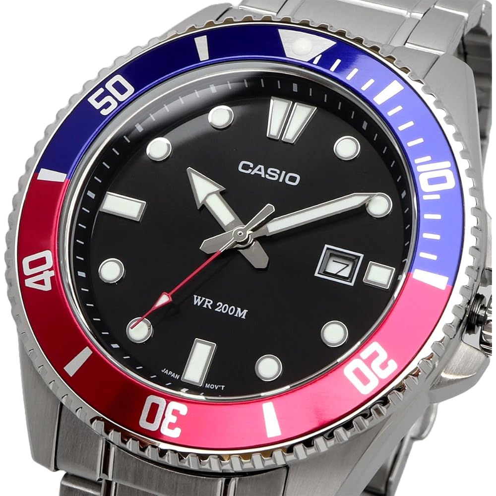 Casio MDV-107D-1A3 Analog Quartz Watch Stainless Steel Water Resistant 200m