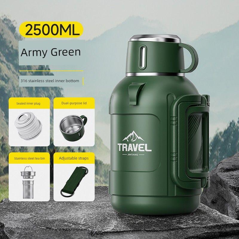 Short Stout Large Capacity Vacuum Cup Tea Water Separation Teapot 316 Stainless Steel Water Kettle Outdoor Car Kettle