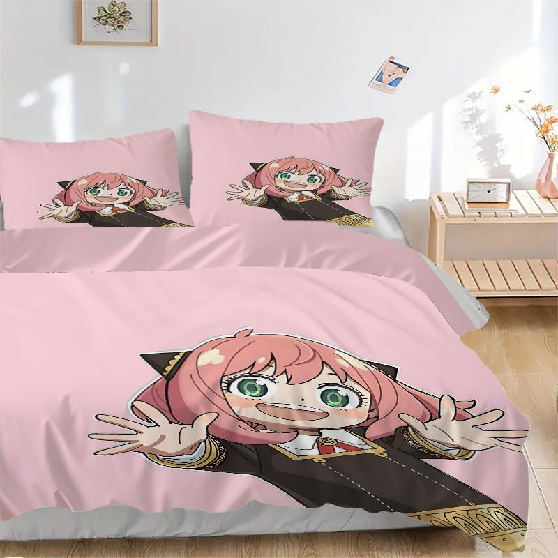 Anime Character Print 3Pcs Bedding Setduvet Cover With 2 Bedropillowcase Home Birthday Gift