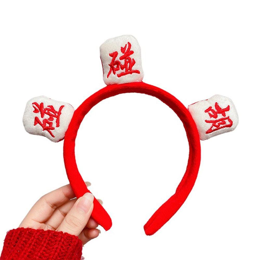 Winter For Girls Chinese Characters Korean Head Wrap Hair Hoop Women Hairband Mahjong Headband