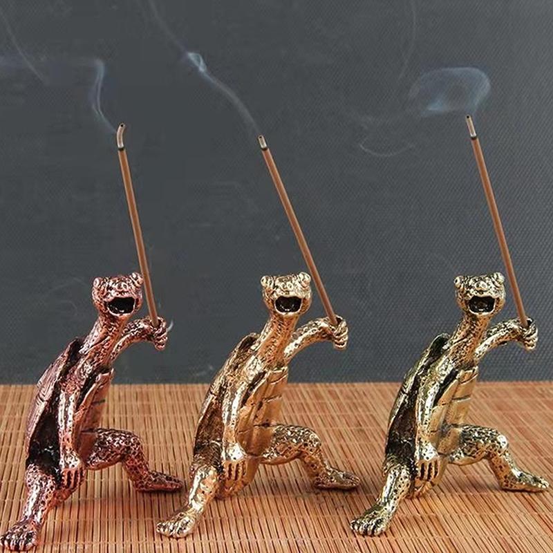 Mini kovová želva ve tvaru vonné tyčinky Meditace Buddha Stojan na tyčinky ze santalového dřeva Funny Animal Stojany na vonné tyčinky Home Decor