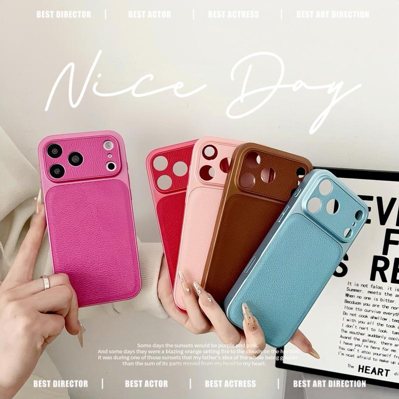 For iPhone 17 Pro Max Case Luxury Hybrid PC+PU Leather Matte Anti-skid Back Phone Cover Case For iPhone 16 15 14 13 Pro Max