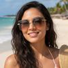 New metal polygon large frame sunglasses European and American style retro sunglasses women's high-end half-frame sunglasses