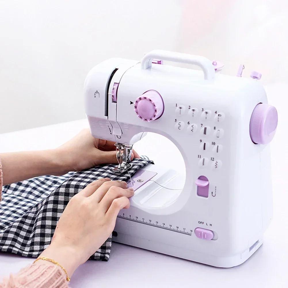 Mini přenosný šicí stroj - 12 stehů Elektrický pro domácí šití, řemesla a opravy Patka a pedál pro začátečníky