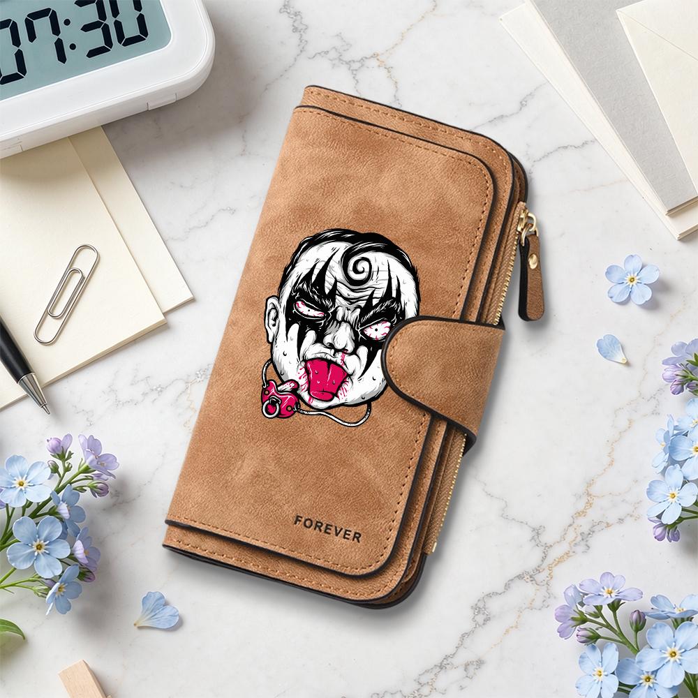 Gothic Baby Pattern Long Wallet Portable Multi Card Slots Casual Coin Purse