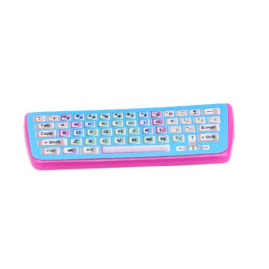 Miniature Computer Keyboard Fax Machine Furniture for Doll Dol-lhouse Kids Toy