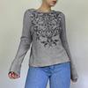 Women Clothes Basic Clothing Grunge Vintage y2k T Shirt 00s Grunge Fairycore Long Sleeve Tops Graphic Floral Print