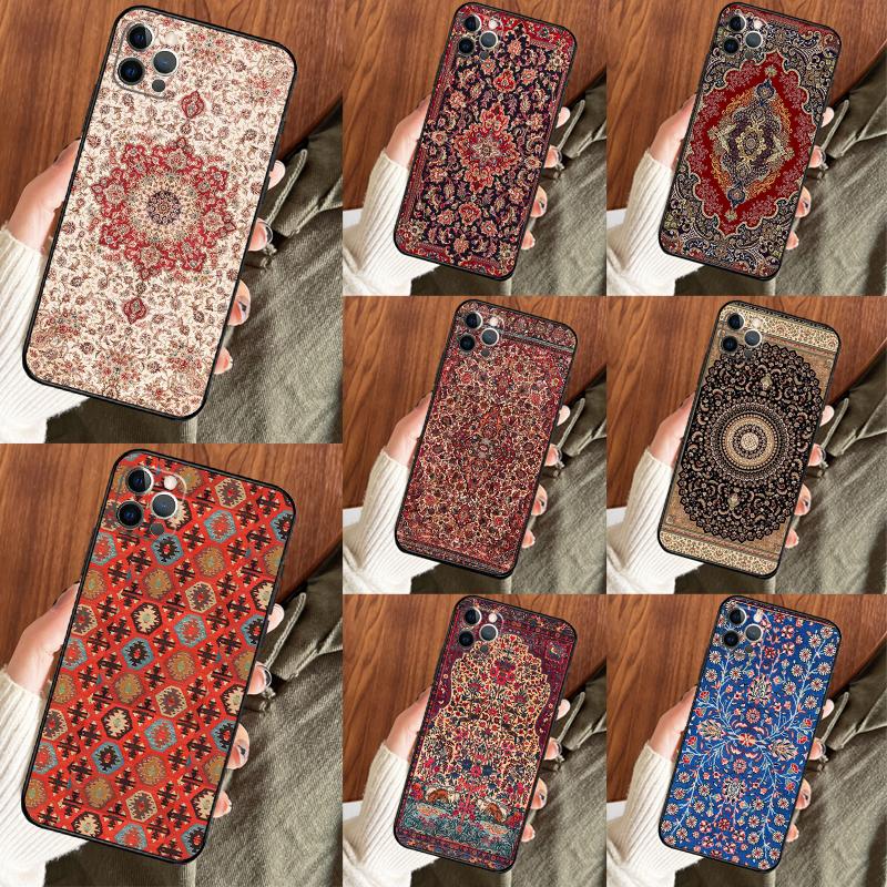 Retro Ethnische Teppiche Türkischer Teppich Funda Für iPhone 14 12 11 13 15 16 Pro Max Mini X XS XR Plus Handyhülle Abdeckung