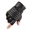 Leather PU Half Finger Gloves Men's Waterproof Fishing and Anti Slip Performance Tactical Gloves Half Section Shockproof and Anti Slip