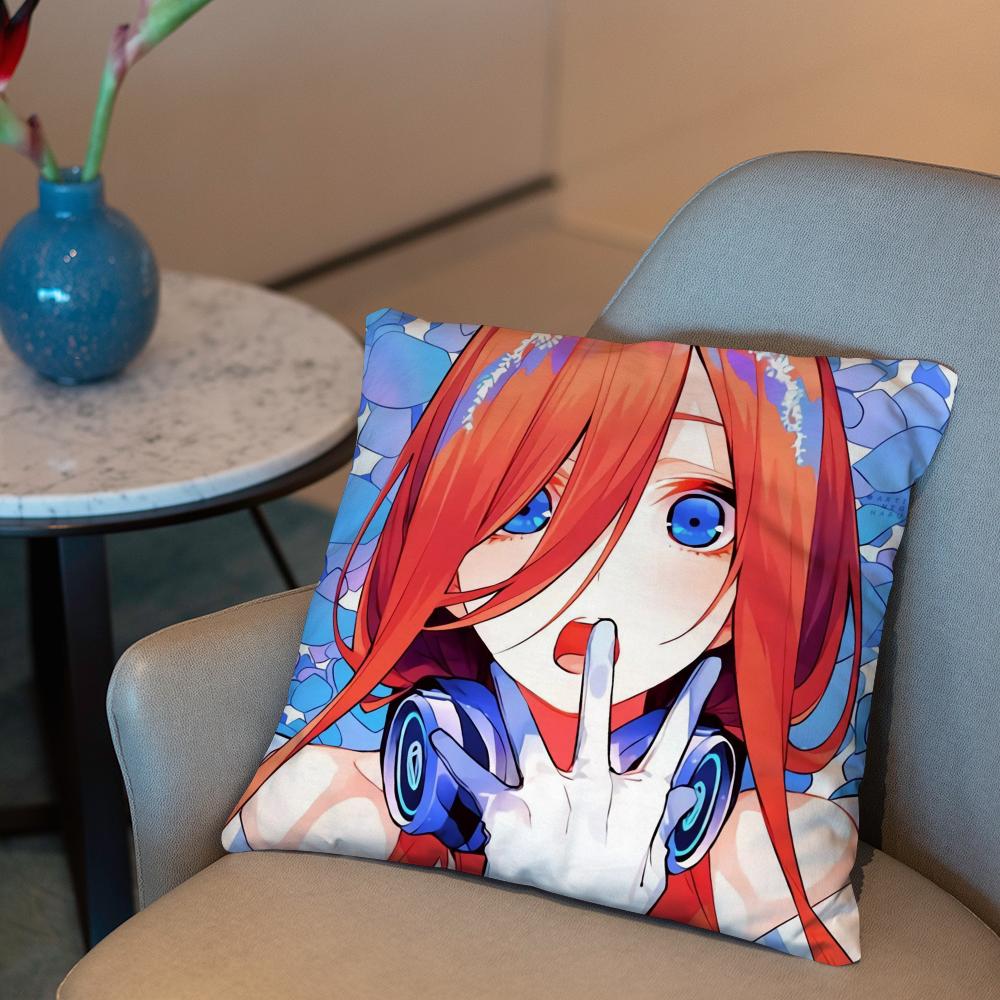 The Quintessential Quintuplets Cushion Cover 2-in-1 Reversible Plush Pillow Cover | Car/Sofa/Bed | Perfect Gift