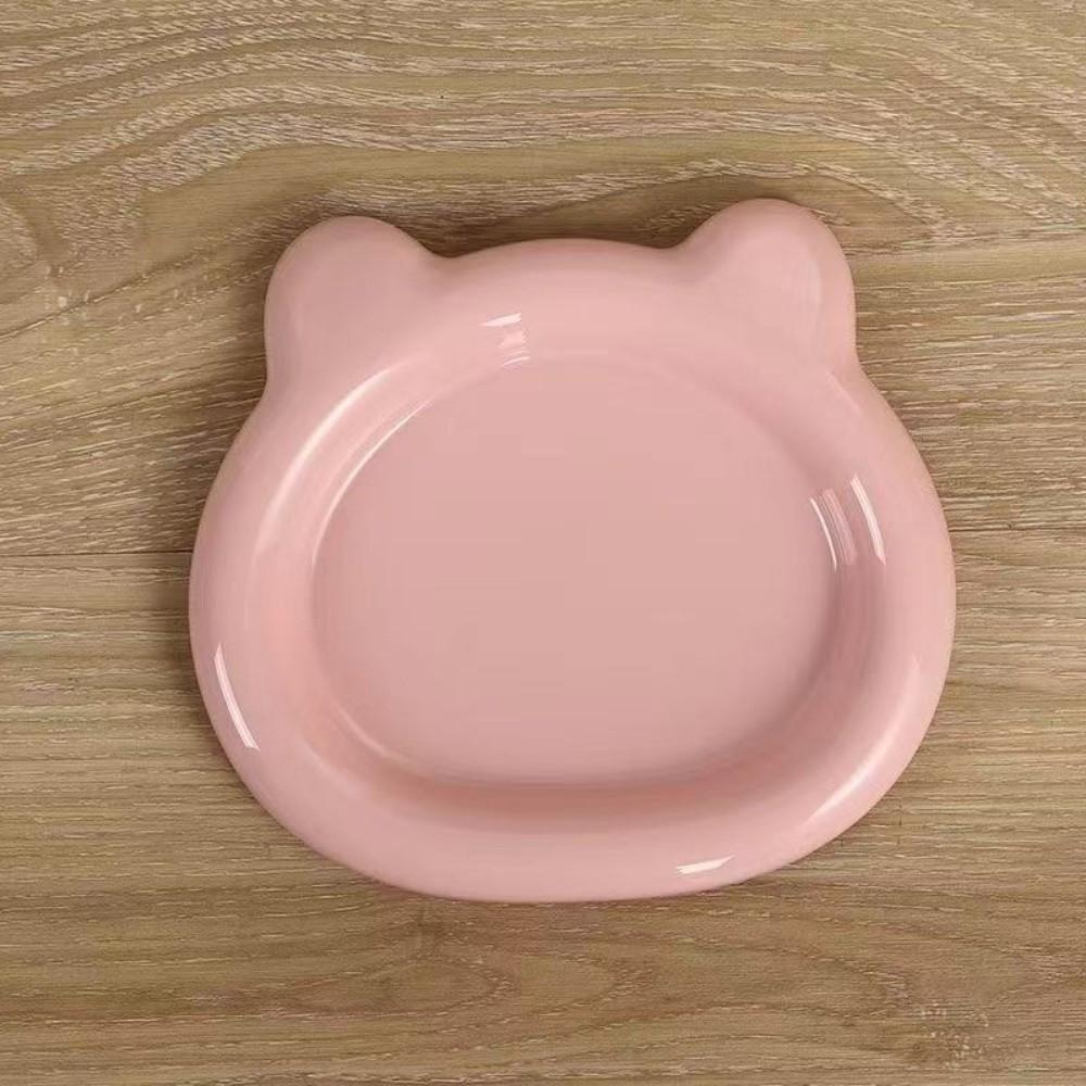 Cute Cat Food Dish Little Bear Dog Plate Colorful Kitten Bowl  for Puppy Cat