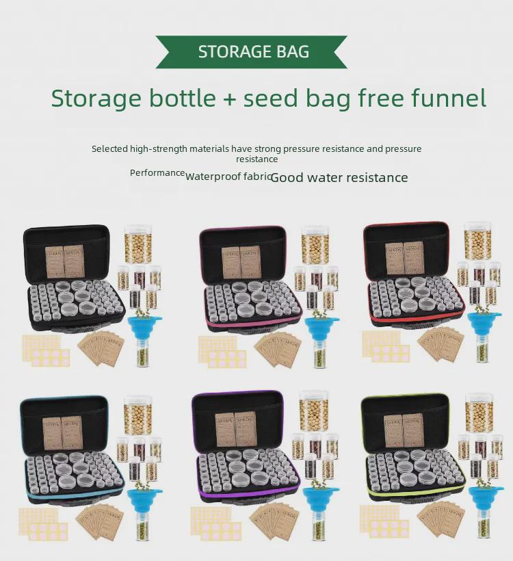 Grain Seed Storage Bottle & Portable 48-Compartment Bag Box