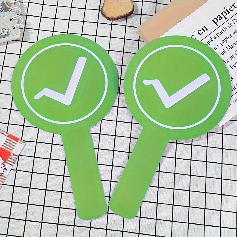 1PC Dual Sided Hand Held Response Card Correct or Incorrect Answer Clapper for Classroom Interaction and Debate Adjudication