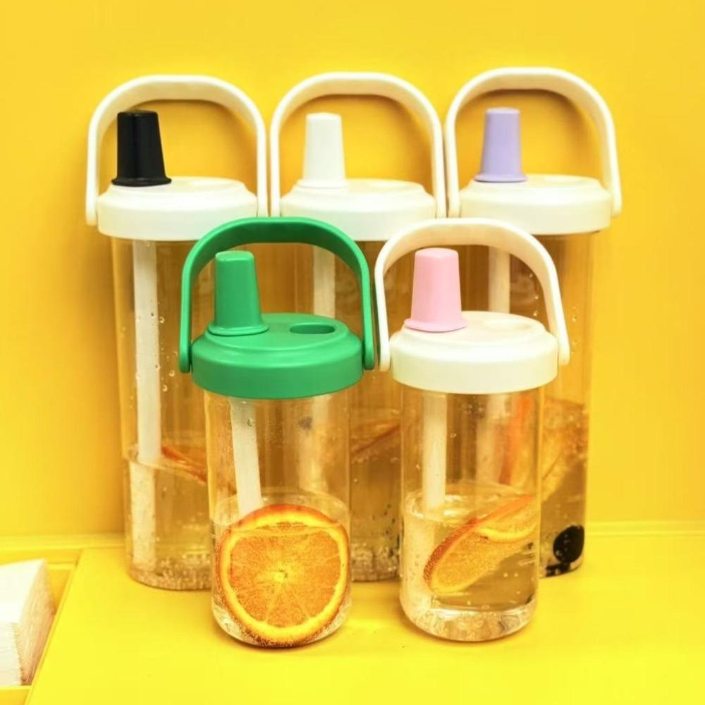 Plastic Pearl Milk Tea Straw Cup Straigh Drinking Drink Cup Portable Water Cup  Student