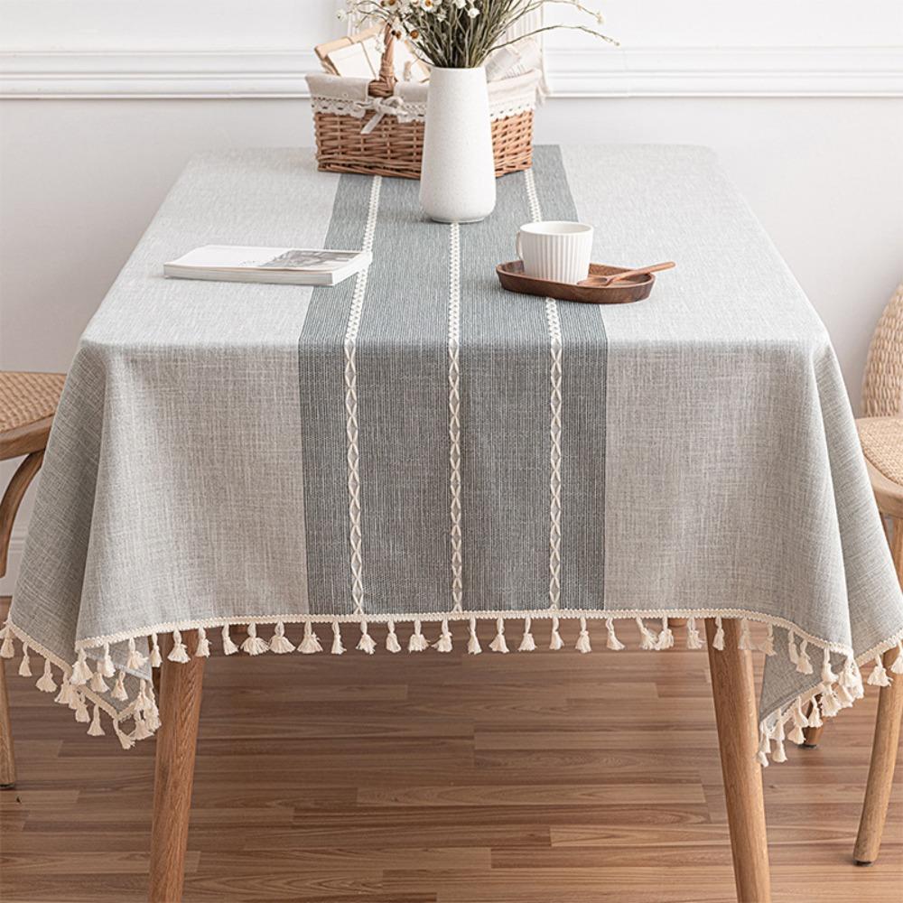 Modern Minimalist Cotton Linen Tablecloth Rectangle Dining Table Cover Desk Mat Picnic Blanket Home Decor