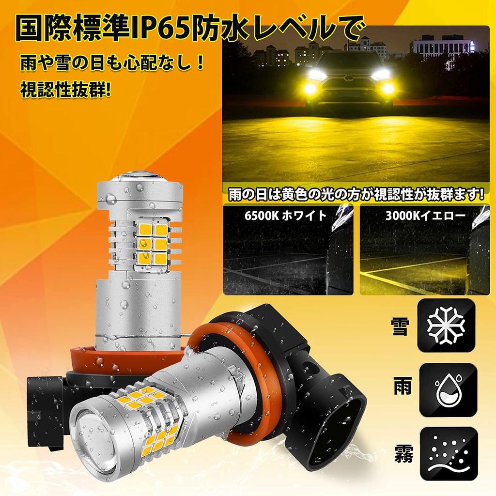 Briteye Car Fog Lamp, H11 LED, Yellow, Road Transport Vehicle Act Compliant, H11, H9,
