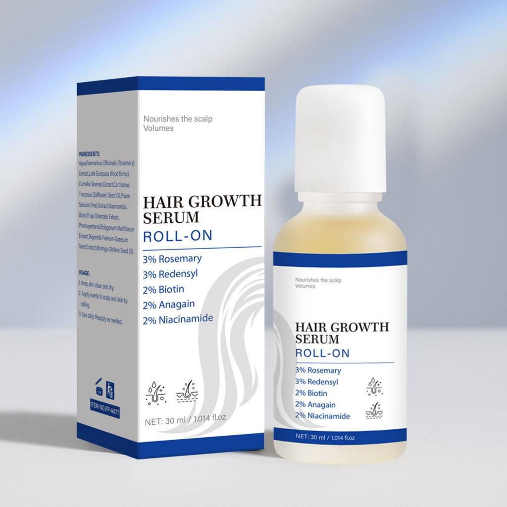 Hair Growth Roller Oil,No Rinsing Required, Absorbs Quickly, Suitable For Thinning Hair And All Hair Types.