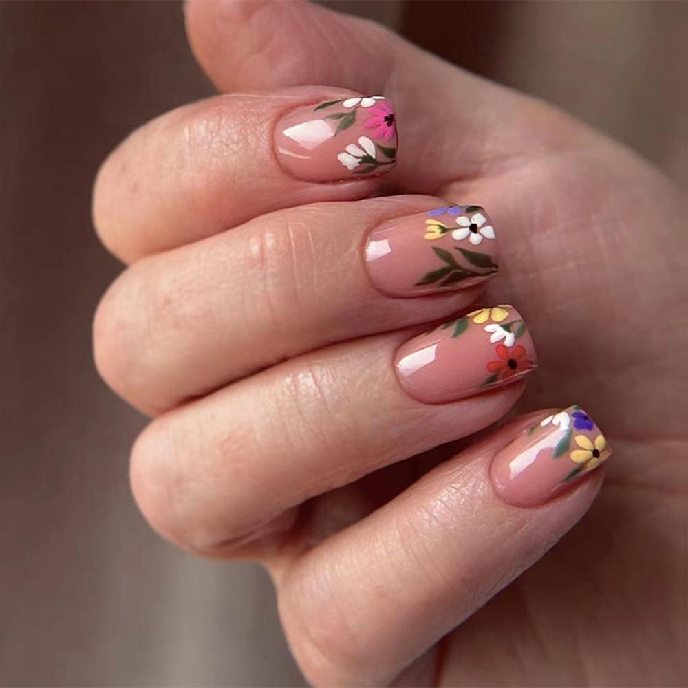 Small fresh 5D nail art sticker relief three-dimensional color flower nail art sticker 3D small daisy ins nail sticker