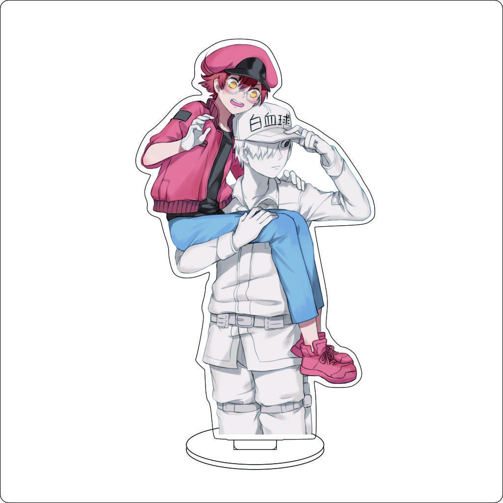 16CM Anime Cells At Work Cosplay Acrylic Stand Ornaments Macrophages Platelet Red Blood Cell Leukocyte Figure Stand Gifts
