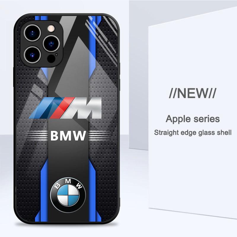 BBIO8 1pcs Sports Car BMW M Logo Phone Case for iPhone 16 Pro 11 12 Mini 13 14 Pro 15 Pro Max 7 8 Plus XR XS MAX Black Soft Edge Cover