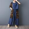 DIMANAF 2026 Plus Size Pants Suits Women Sets Suits Vintage Loose Tops Shirts Long Pants Cotton Casual Clothing Summer