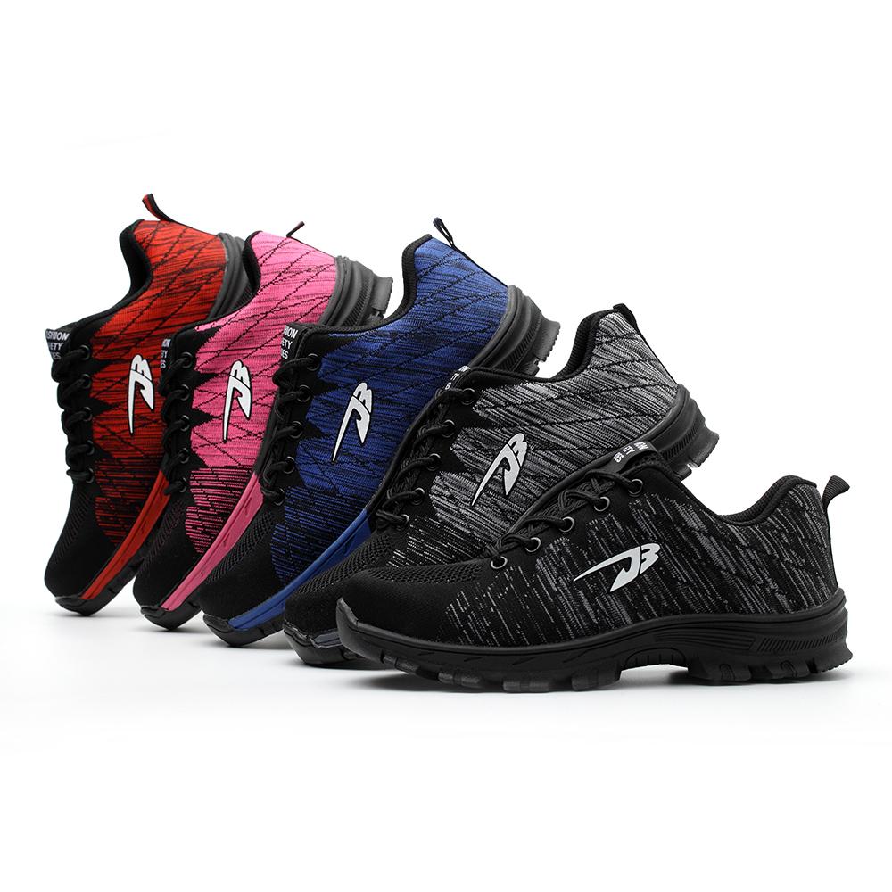 JB536 Heiß verkaufende leichte Sicherheitsschuhe Anti-Quetsch-Anti-Durchstich Mesh-Sicherheitsschuhe Sommer Atmungsaktiv Damen Sportschuhe