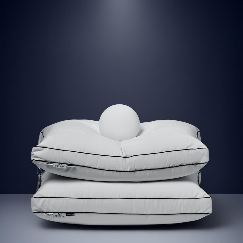 Down-Filled Pillow №205 Royal Pearl — 70% Down, 30% Feather, Fill Power 350, Medium.
