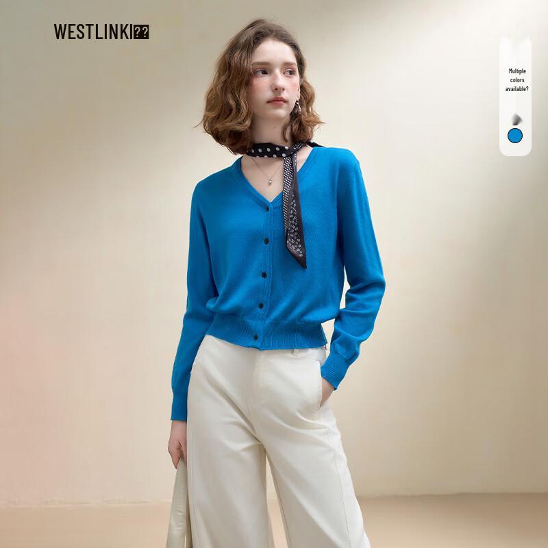 

Westlink Women s V-Neck Single-Breasted Knit Cardigan M (160)