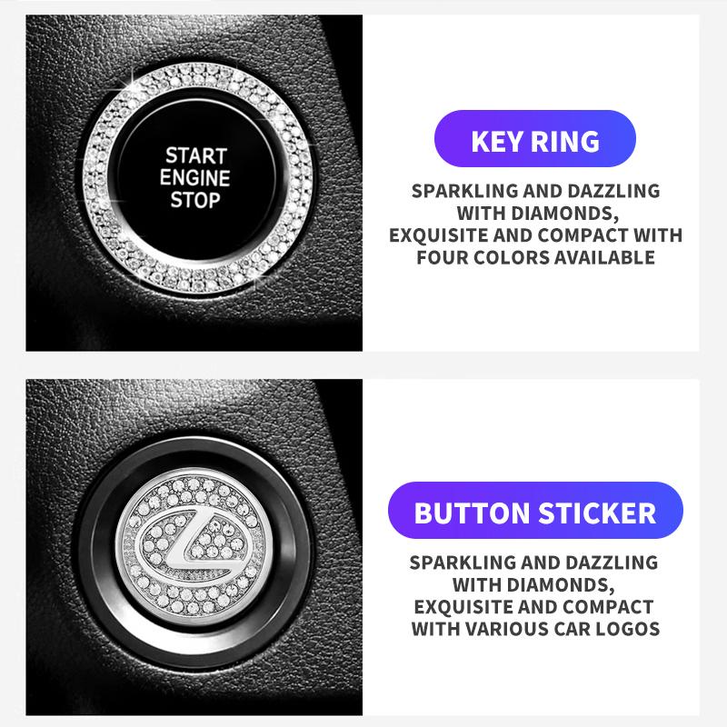 Auto Bling Eén-Klik Start Stop Motor Ontstekingsring Sticker Voor Lexus FSPORT LBX NX RX 350h 450h ES UX 300e GS GX IS LS LX CT