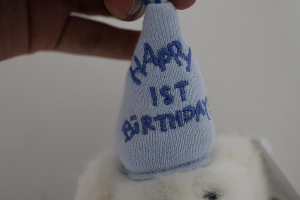 [USED] BOYDS BEARS BABY 1st Birthday Celebration Teddy Bear Plush Toy