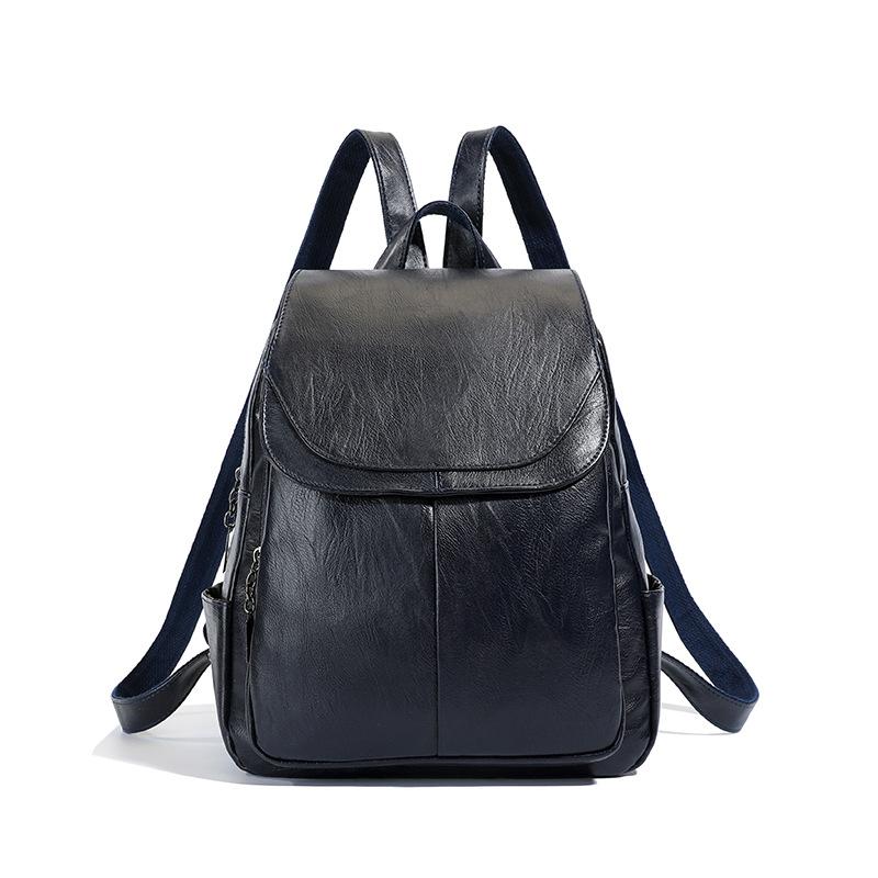 Schoolbag High-end Backpack Upper Grade 1011 New Fashion Women's Backpack Large Capacity Foreign Gas PU Soft Leather Travel Bag
