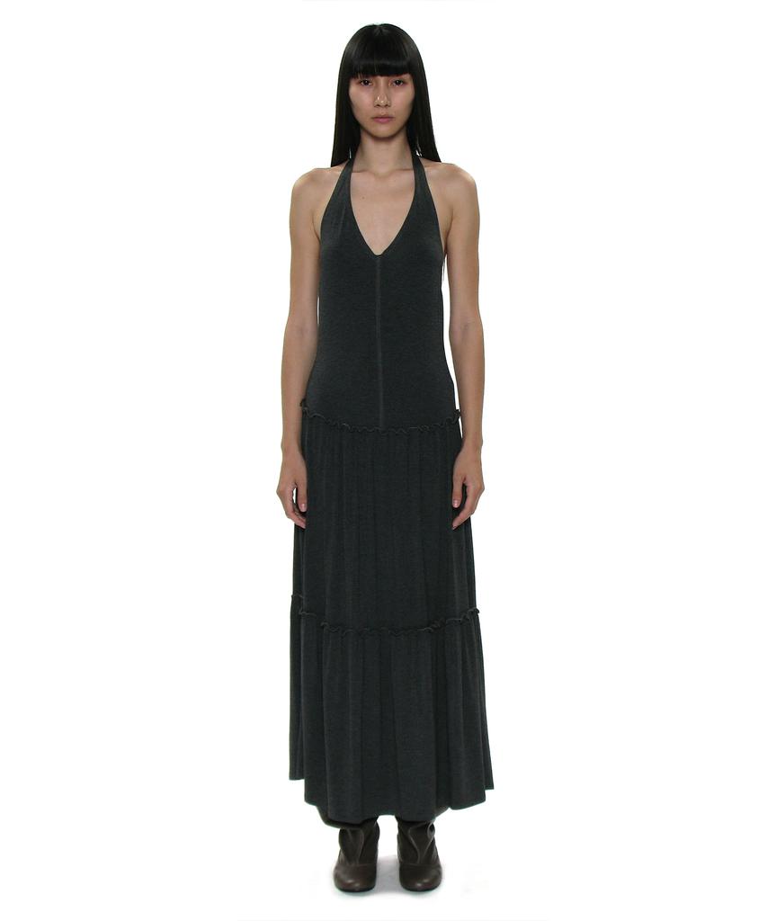 PARTIMENTO WOMEN Pwc Halterneck Tiered Shirring Dress_7 Colors