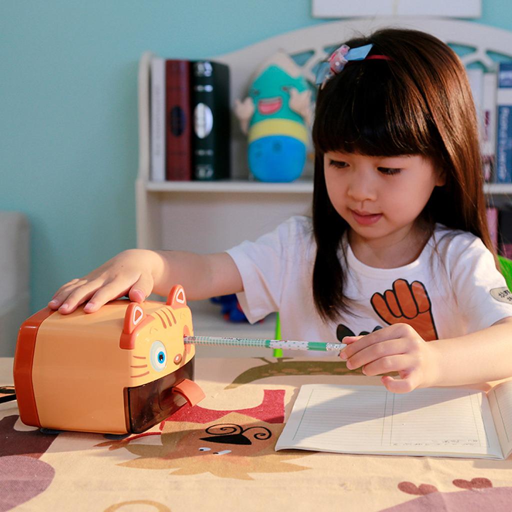 Tiger & Panda Cartoon Electric Pencil Sharpener Automatic Kids Pencil Sharpener Cute School Supplies for Children
