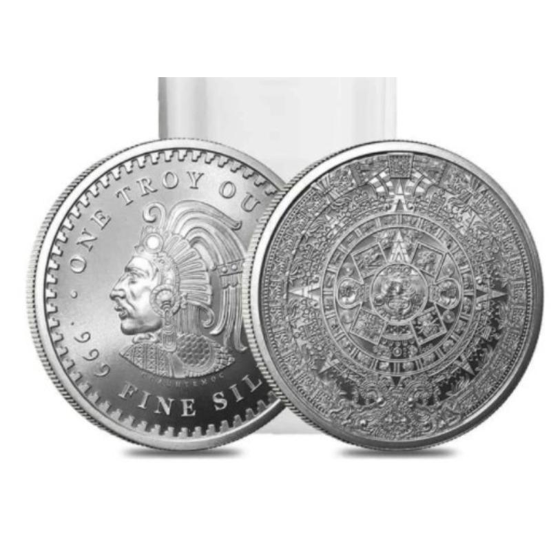 Мексиканская монета Майя, Американская Майя, Ацтекская, посеребренная, памятная монета, монета, Рождественский подарок, Подарки в чулок серебряный