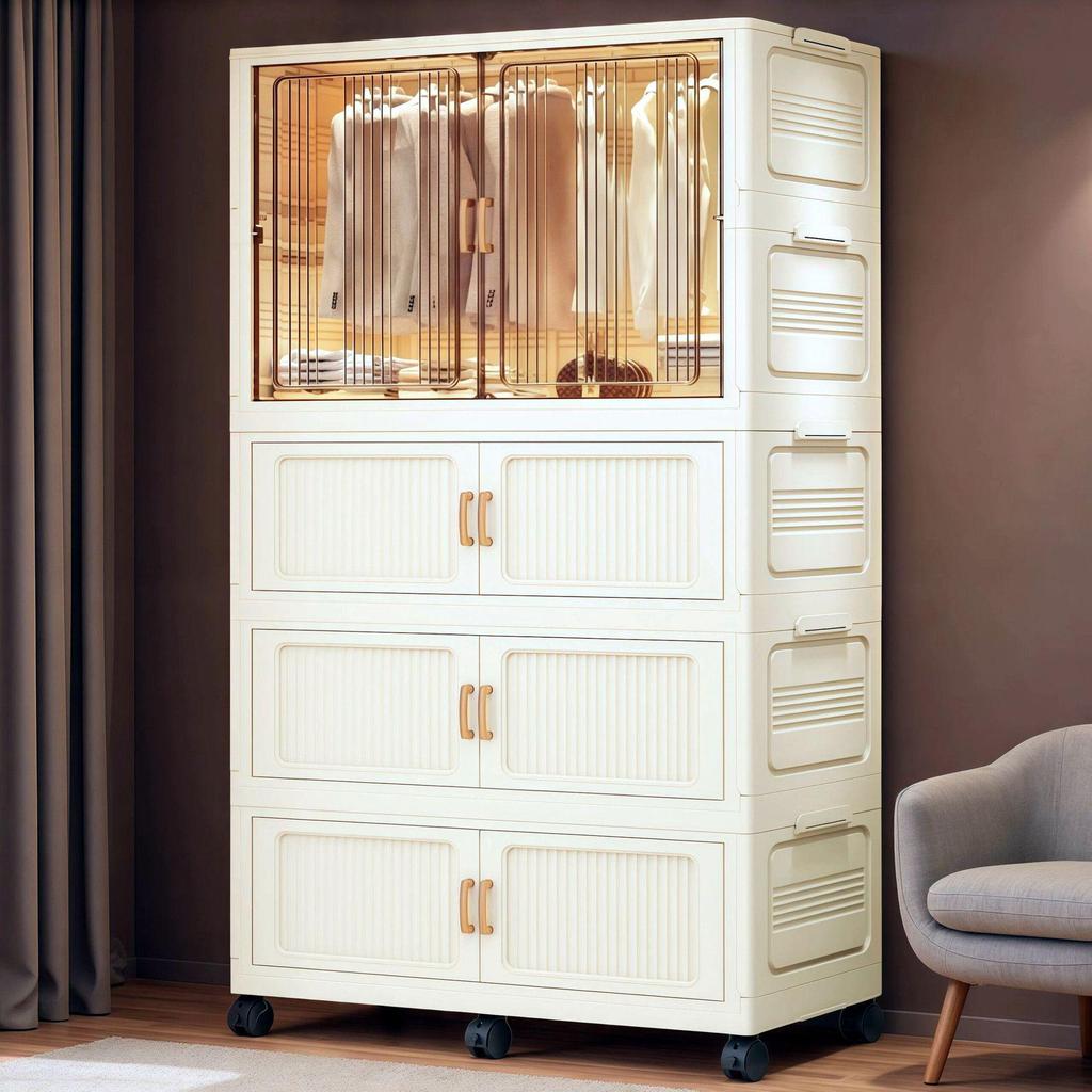 95CM Wide Children's Plastic Wardrobe and Storage Cabinet