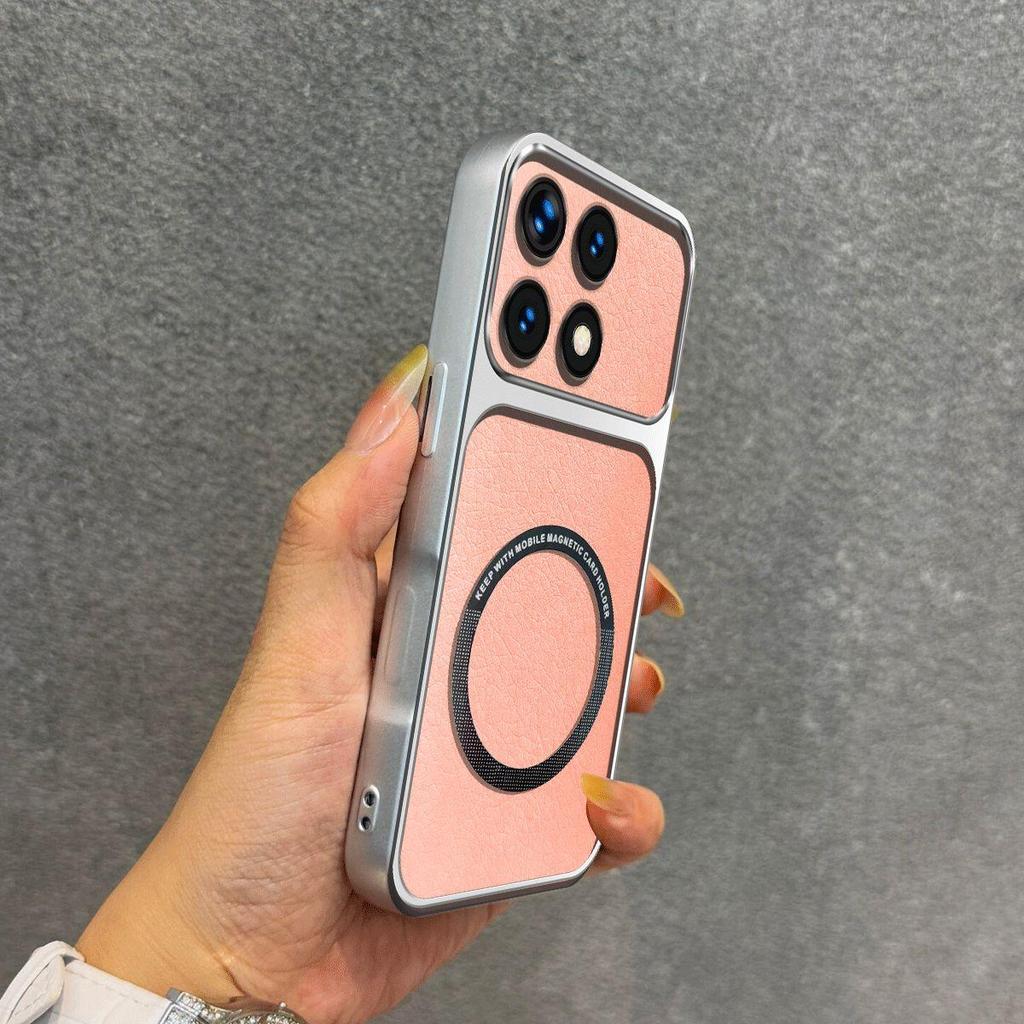Upgraded Big Lens Protection Case for Xiaomi POCO F8 Pro,F6 Pro Luxury Leather Casing with Magnetic Ring