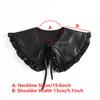 Fashion Black PU Leather Fake Collar Small Shawl for Winter Sweater Removable Shirt Detachable Collar Fuax Cols Accessories