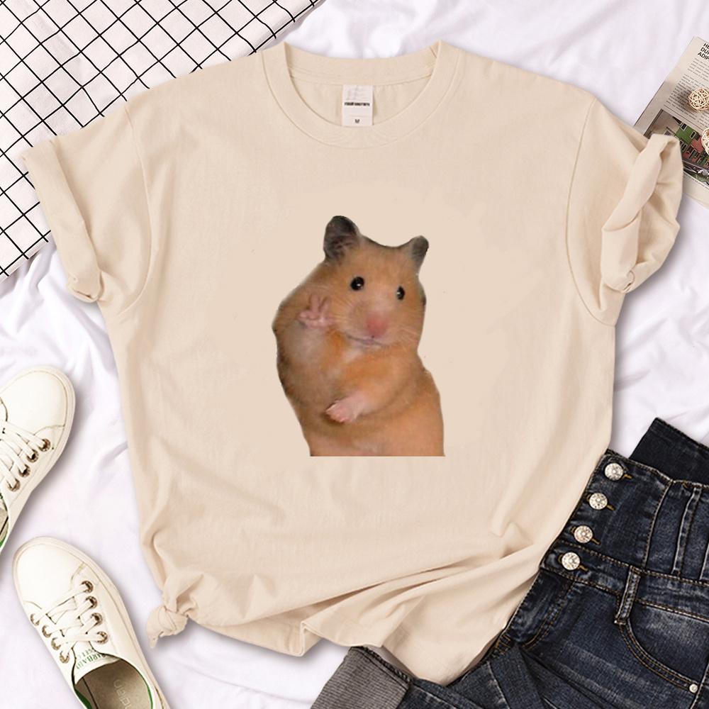 Hamster tshirt vrouwen designer t-shirts vrouwelijke grappige Japanse kleding