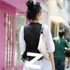 Spring Summer Women's Chiffon Vest Thin Short Sleeveless Vest Waistcoat Female Korean Slim And Slim Cardigan Black Vest