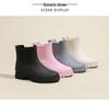 Women's Mid-Calf Waterproof Fashion Rain Boots - Korean & British Style, Non-Slip, Wear-Resistant Rubber Shoes for Daily Wear.