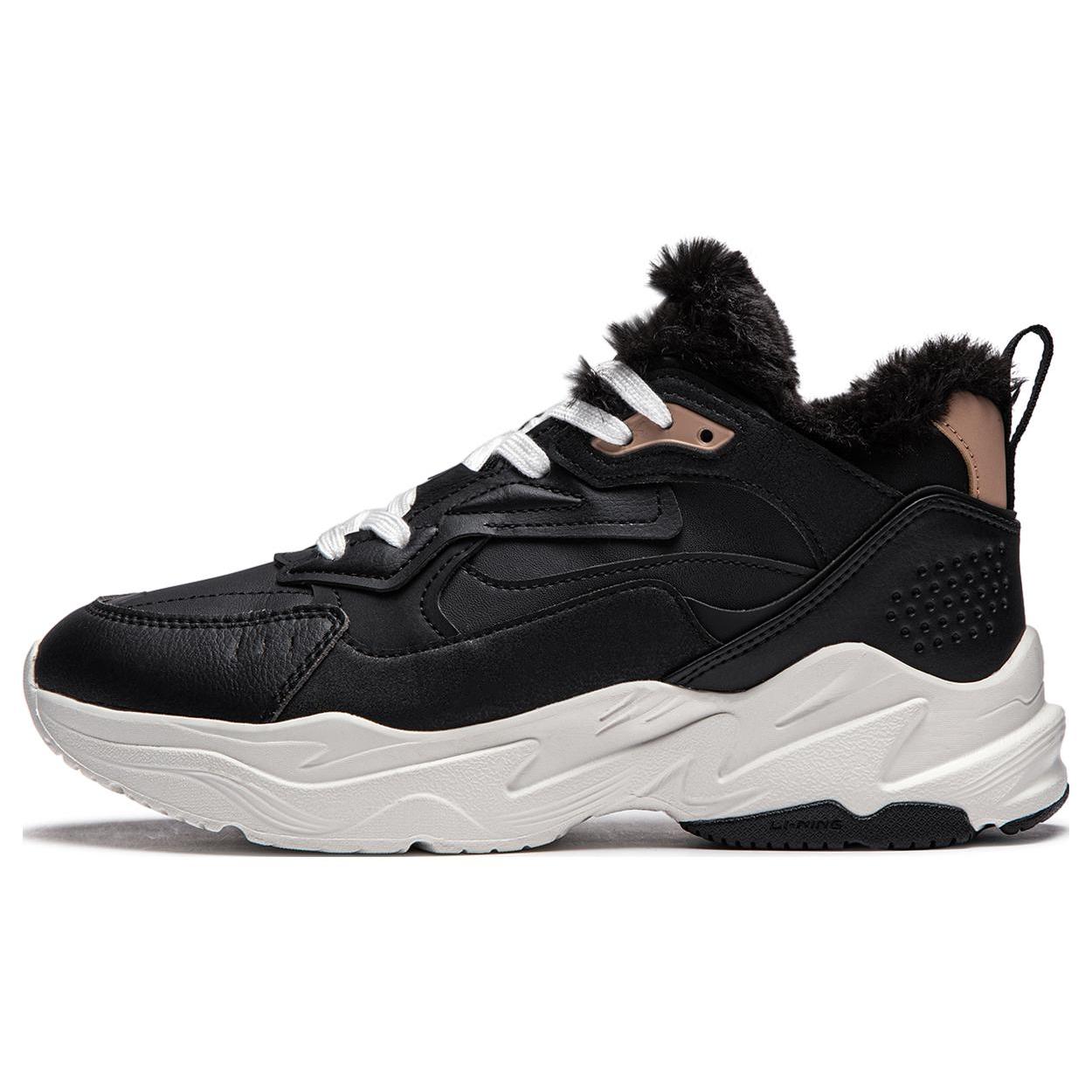 

Li Ning Defender Slip Resistant Abrasion Resistant Thermal Mid top Running Shoes Women s Black White AGLT128-1 36